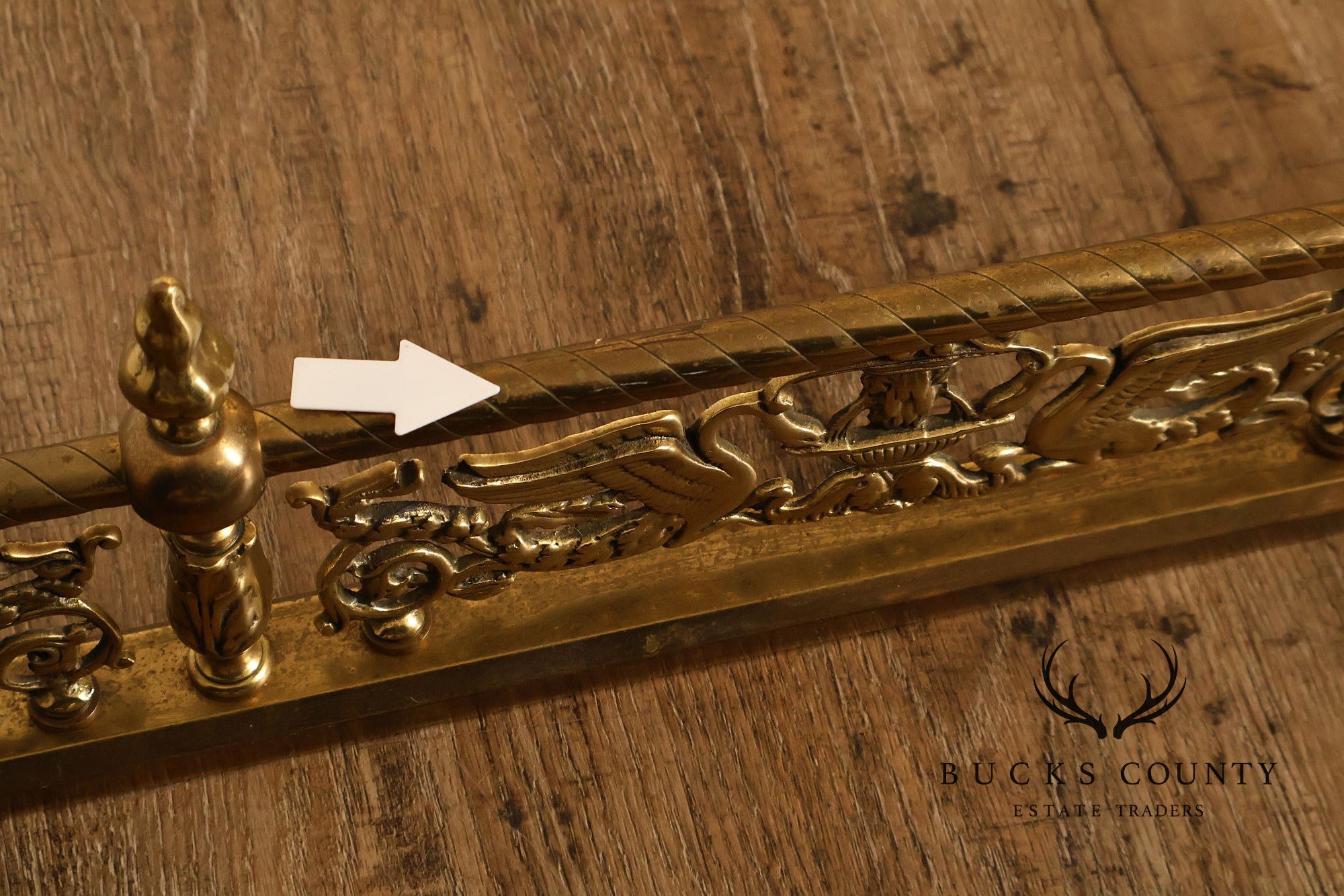 Neoclassical Style Brass Fireplace Fender