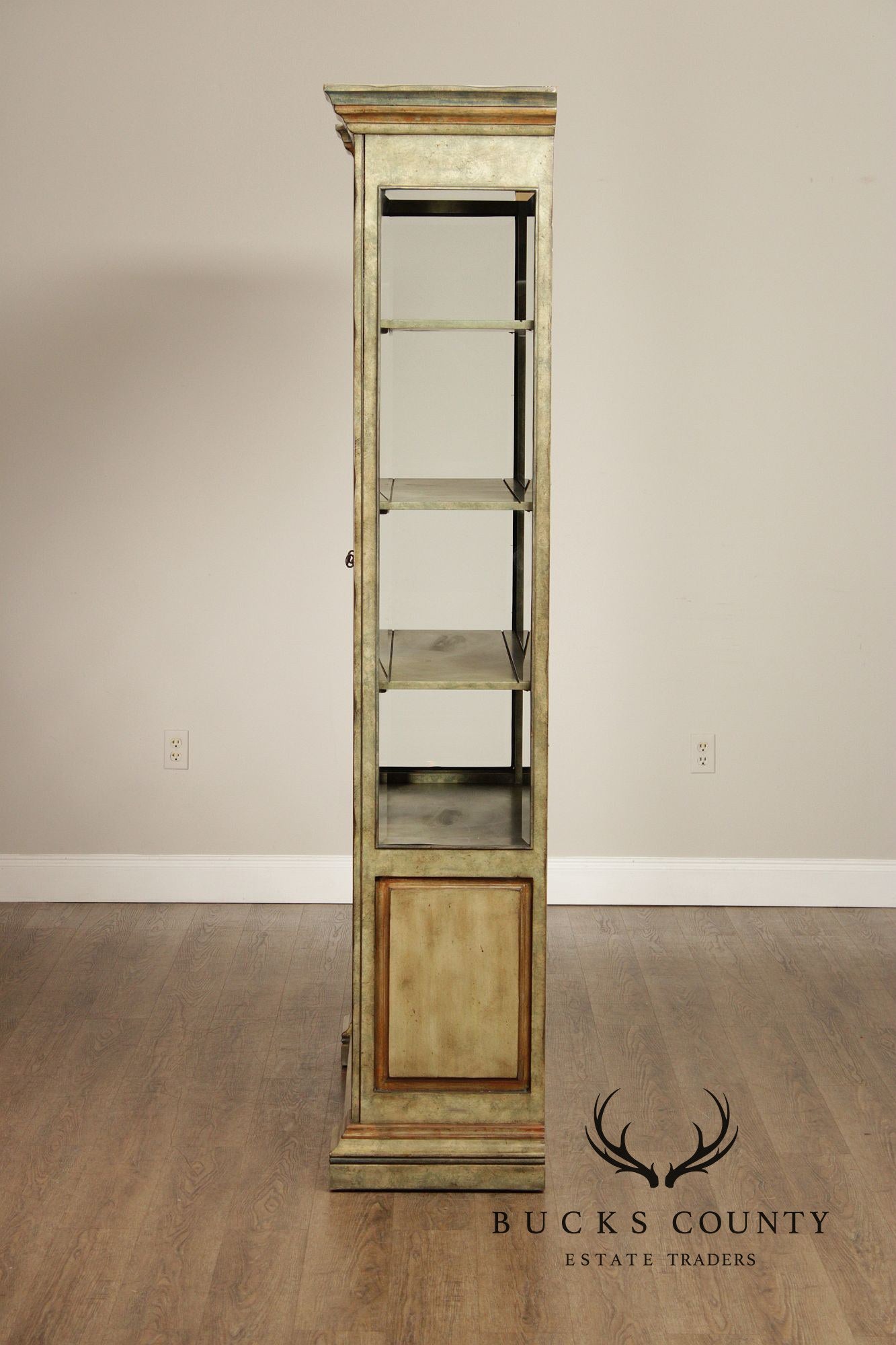 Tuscan Style Painted Two-Door Bookcase China Cabinet