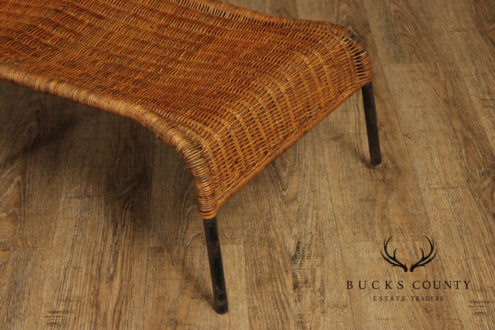 Francis Mair Attributed Mid Century Modern Wicker Lounge Chair