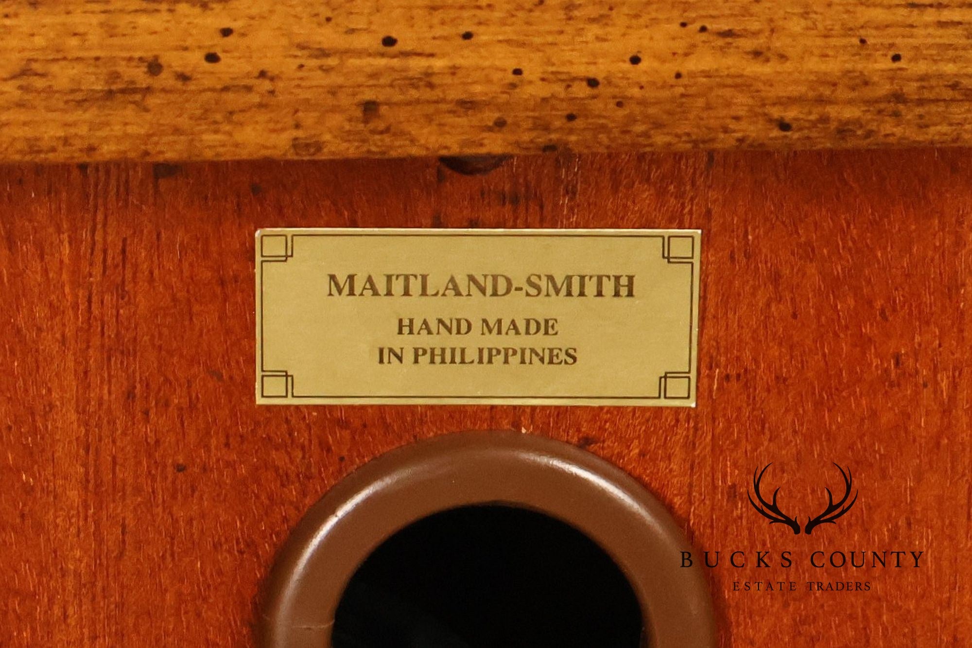 Maitland-Smith Leather Top Mahogany Executive Writing Desk