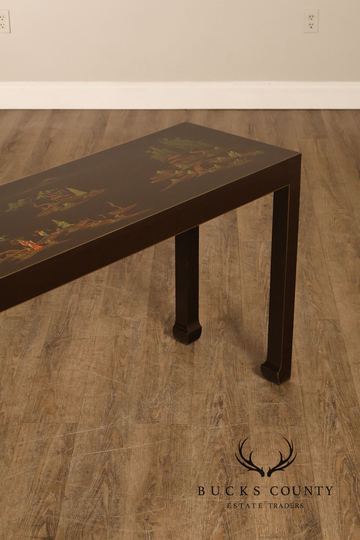 Custom Chinoiserie Style Painted Console Table