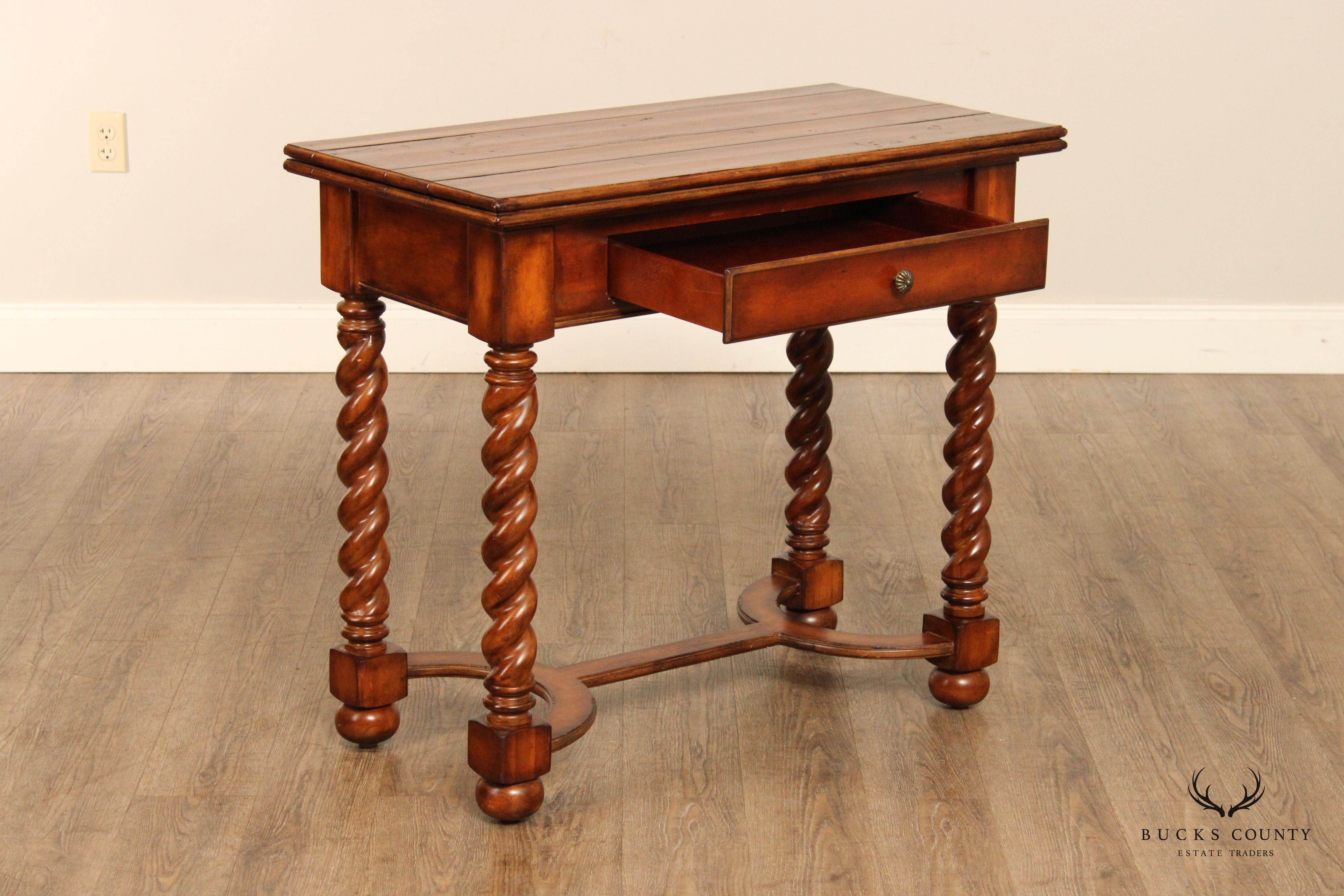 Hooker Furniture English Jacobean Style Flip Top Console Table