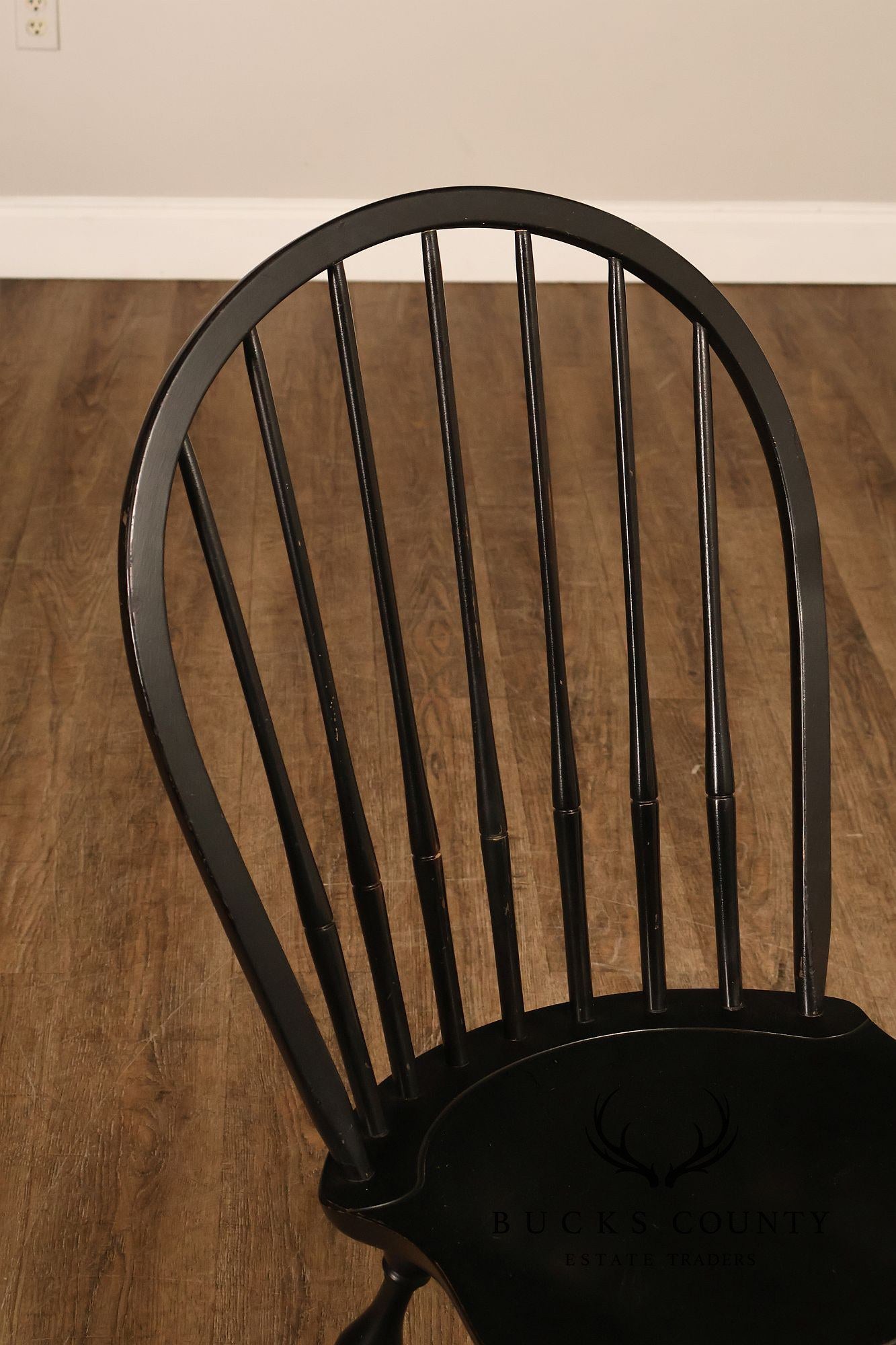 Nichols And Stone Set Of Six Black Windsor Dining Chairs
