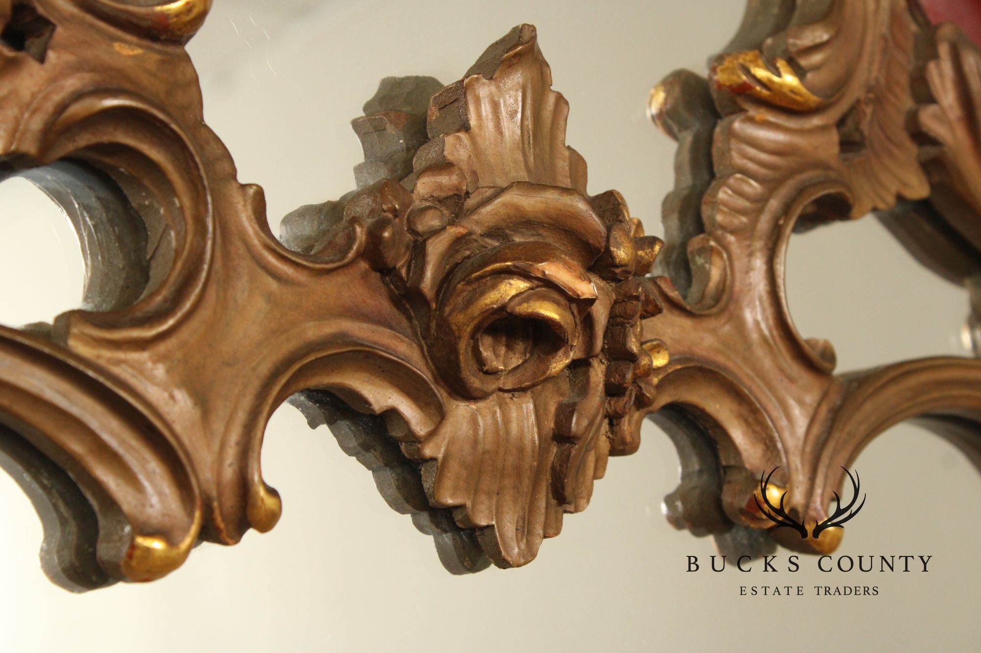 Monumental Vintage Italian Rococo Style Mantel or Fireplace Mirror