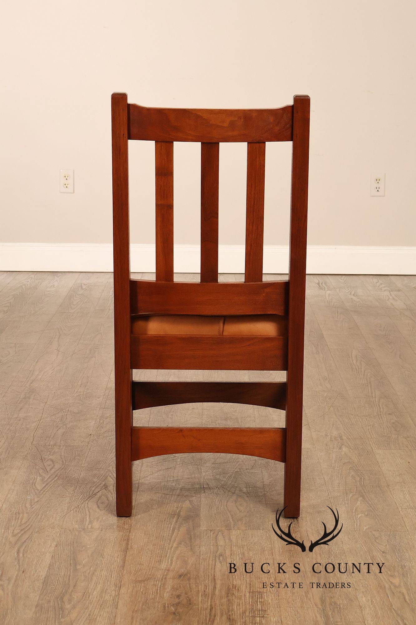 Mission Style Oak And Leather Dining Chairs