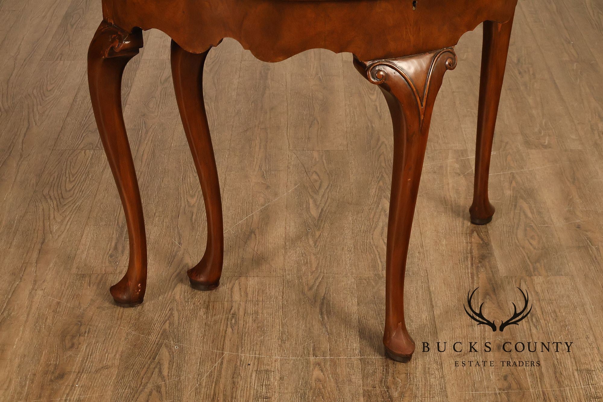 Baker Furniture Vintage Pair Of Walnut Demilune Flip Top Card Tables