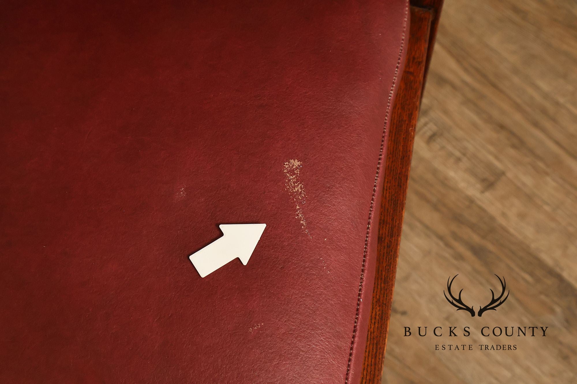 Antique L. & J. G. Stickley Set Of Four Oak Ladder Back Dining Chairs #800