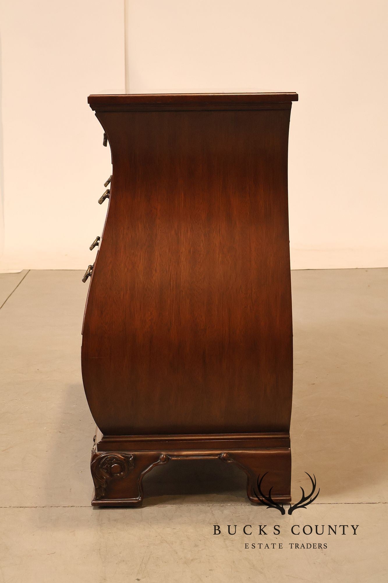 Ethan Allen Townhouse Collection Burlwood Bombe Chest
