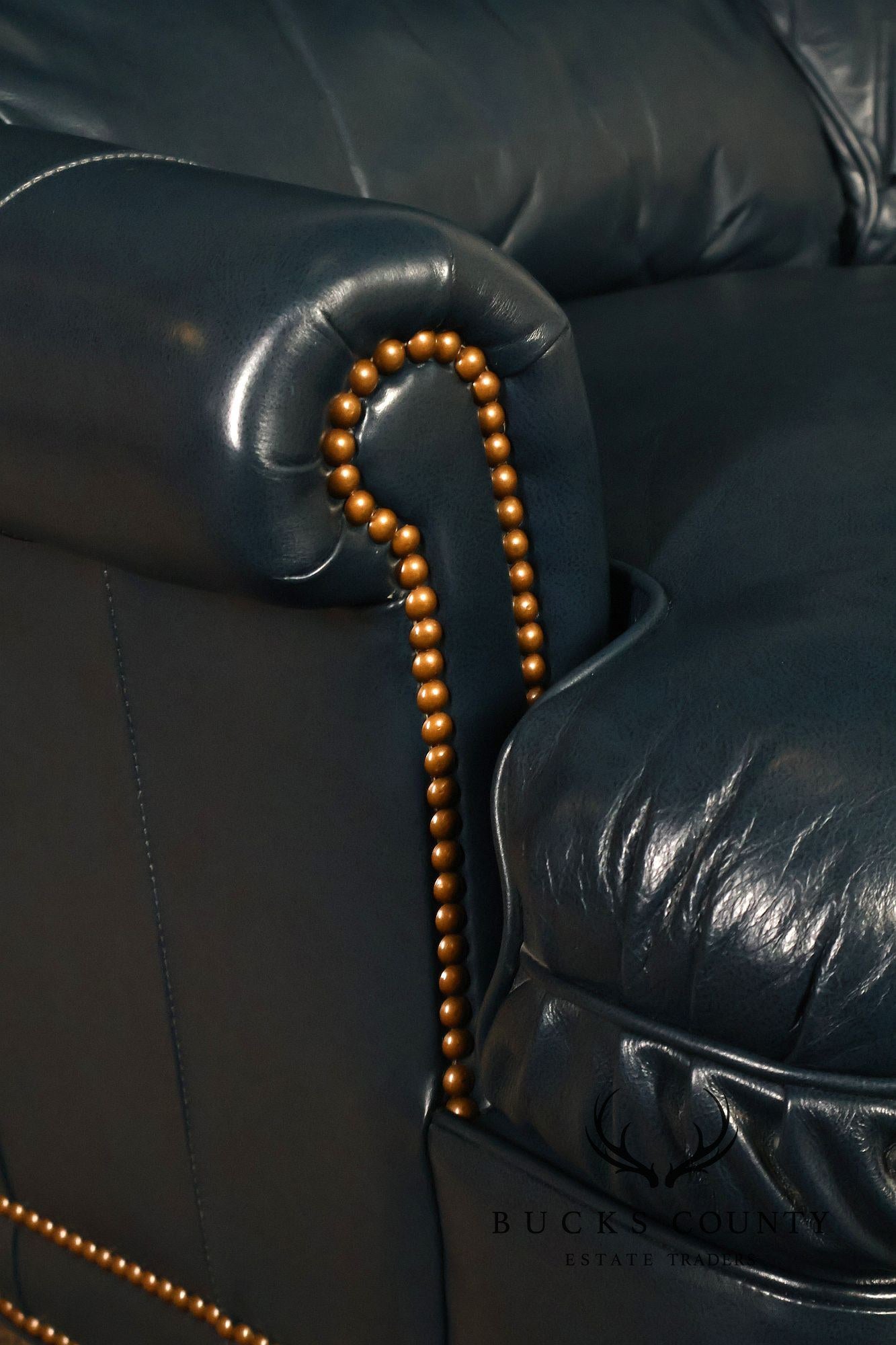 Hancock & Moore Blue Leather 'Austin' Sofa