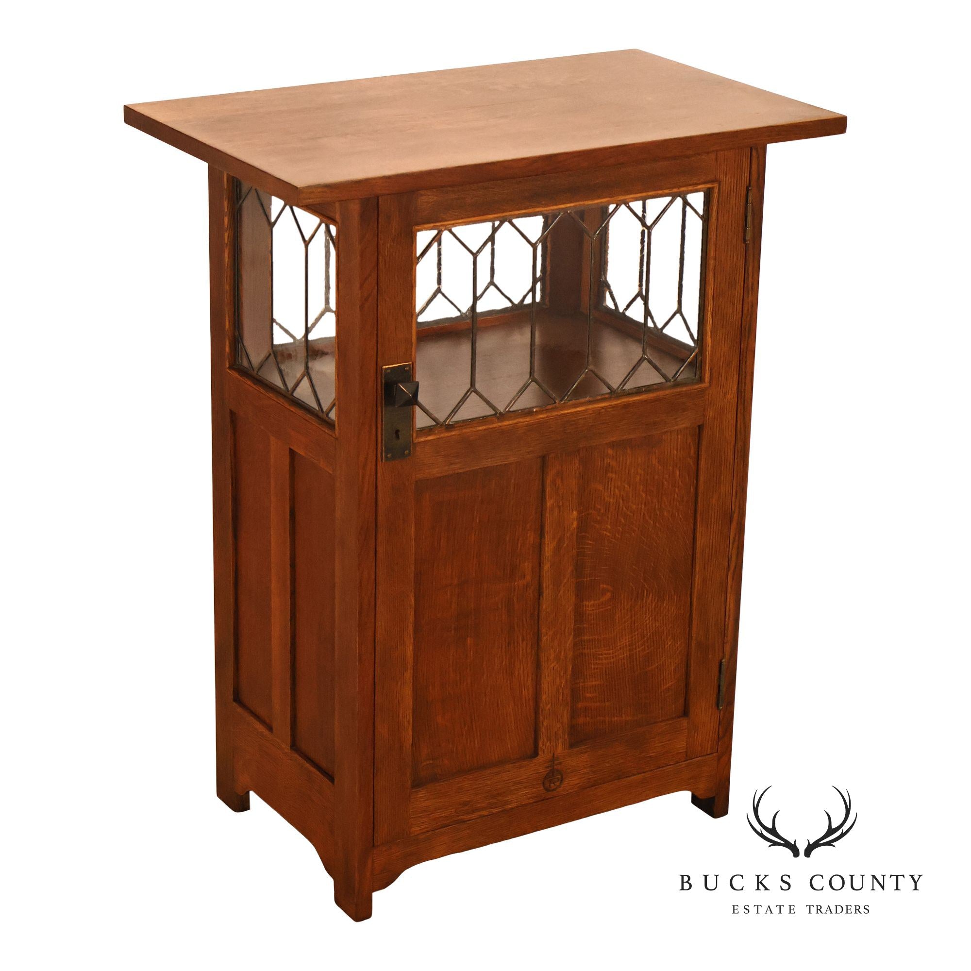 Stickley Mission Collection Roycroft Oak Chafing Cabinet