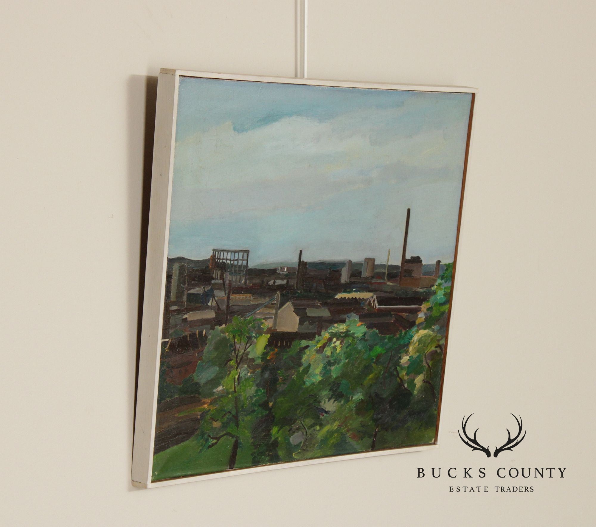 Ben Levene Original Oil Painting, Industrial Landscape