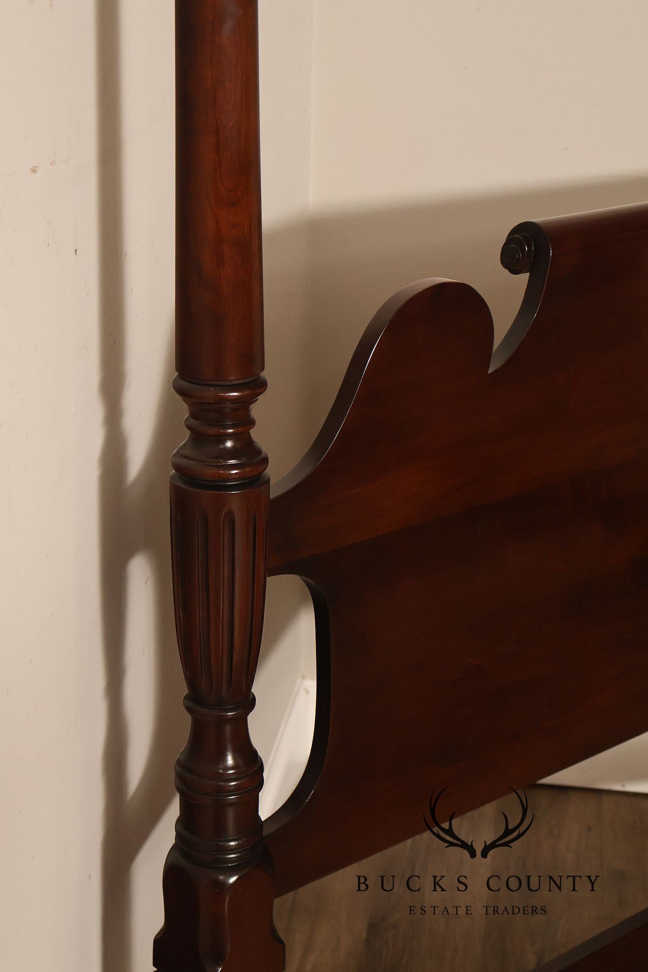 Statton Vintage Carved Cherry Queen Poster Bed