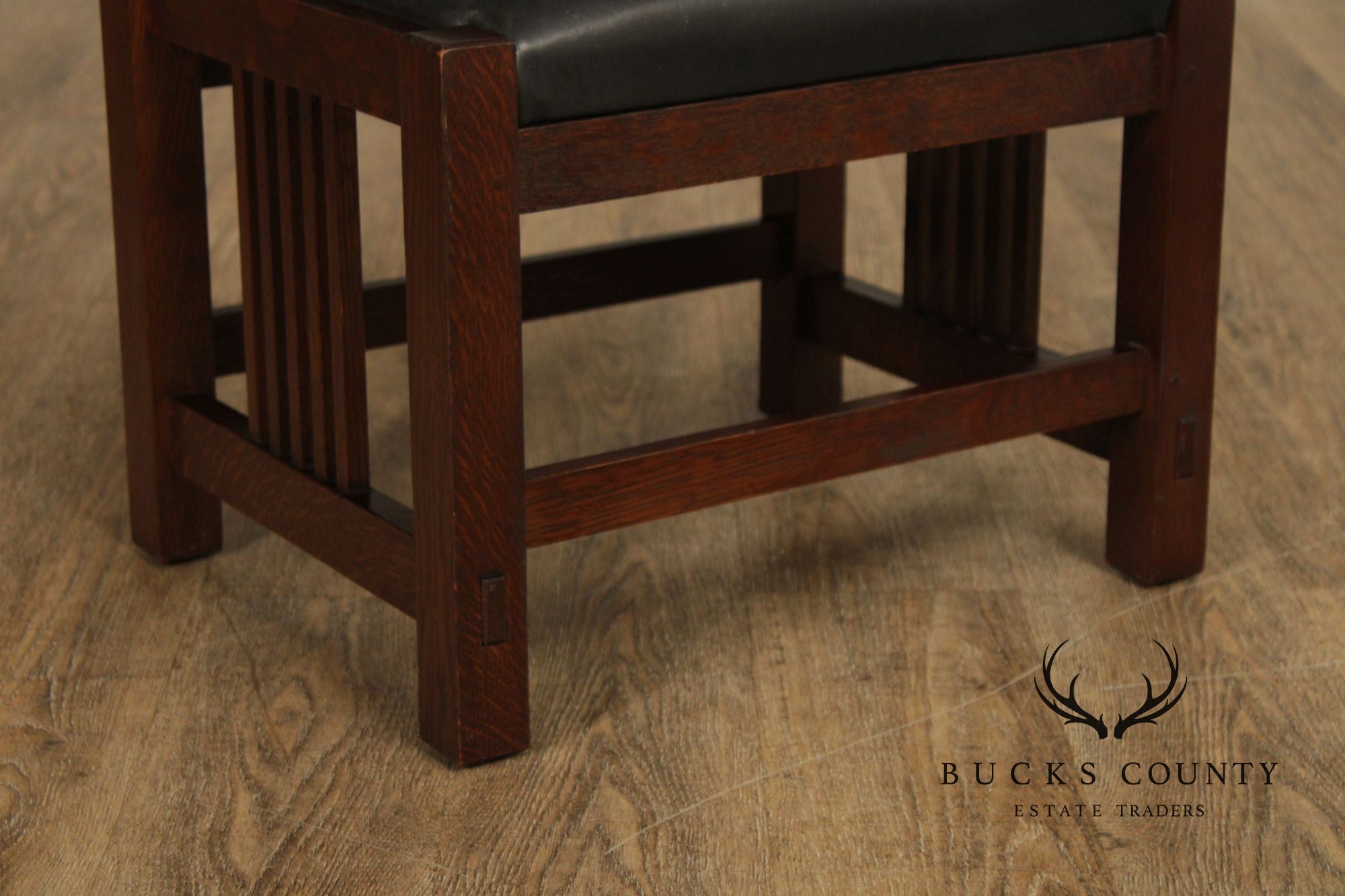 Stickley Mission Collection Oak and Leather Footstool
