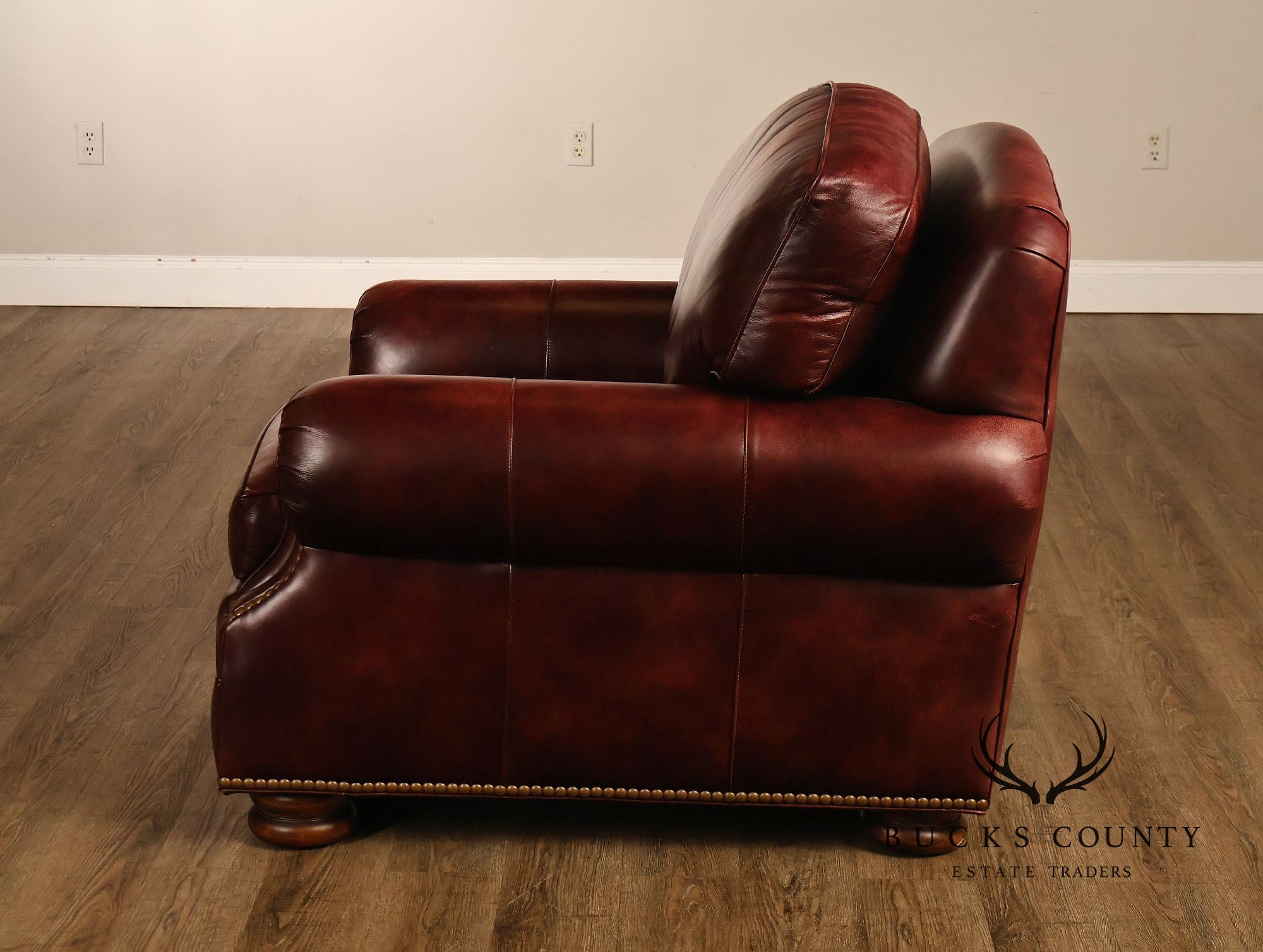 Hancock & Moore Pair of Red Leather 'Clivedon' Armchairs