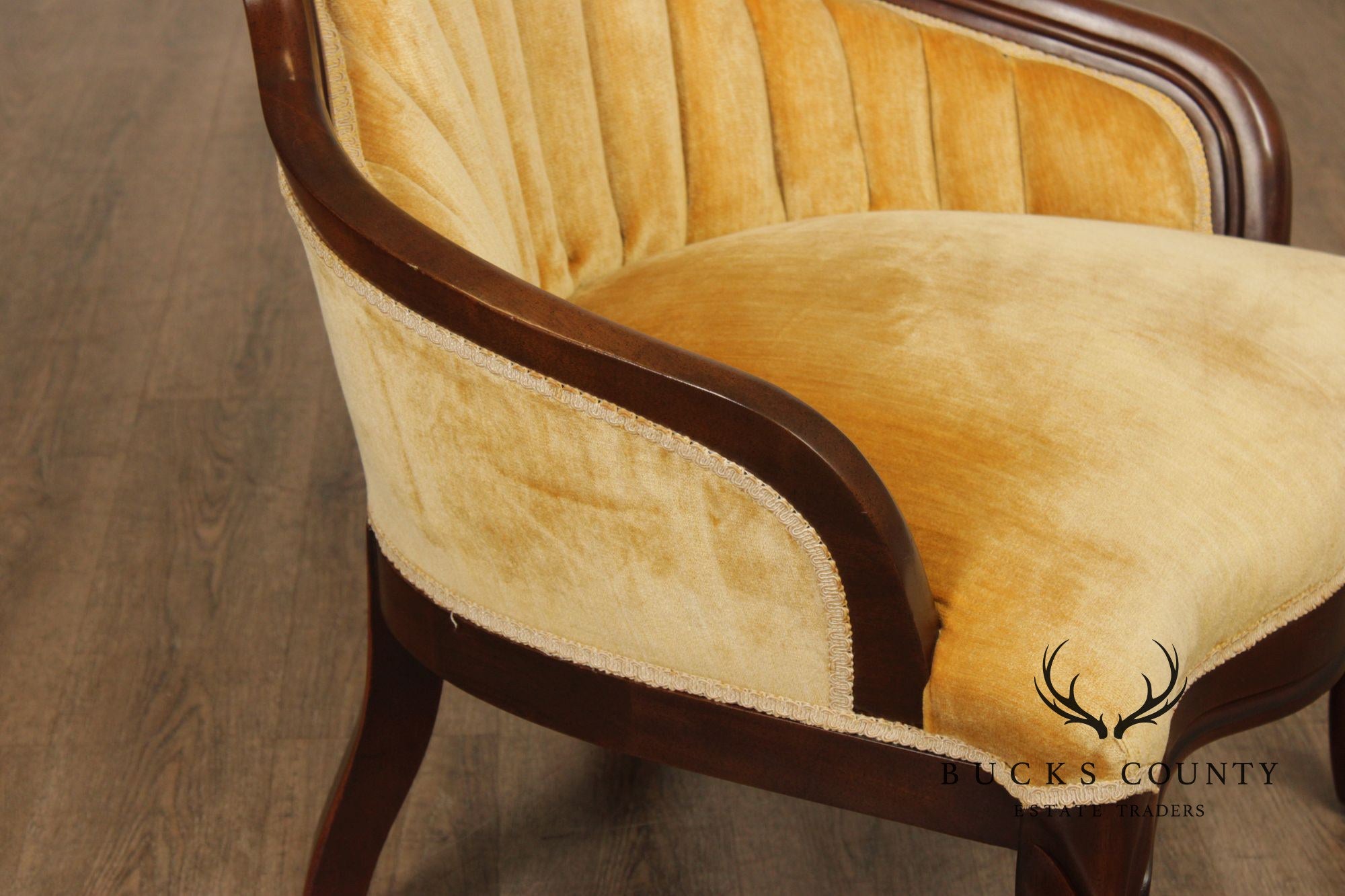 Kimball Furniture Victorian Style Pair of Carved Mahogany Parlor Chairs