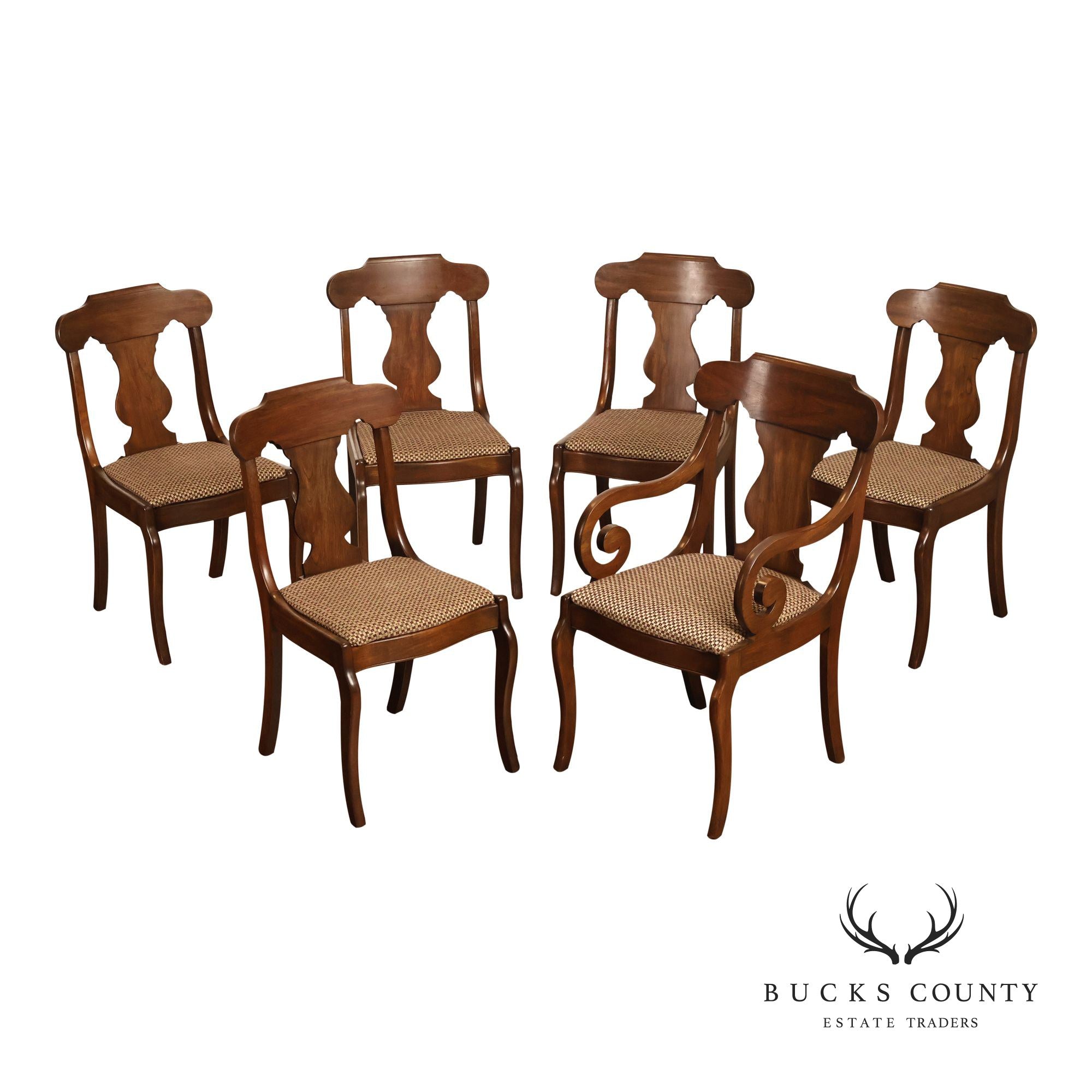 Pennsylvania House Empire Style Vintage Set Of Six Style Cherry Dining Chairs