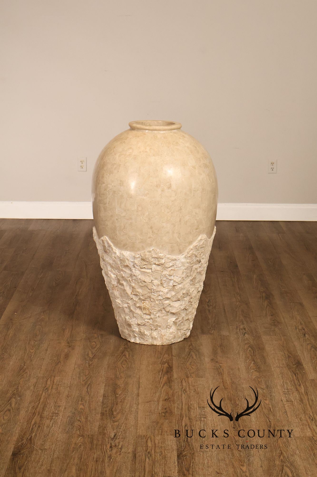 Contemporary Tessellated Stone Floor Vase