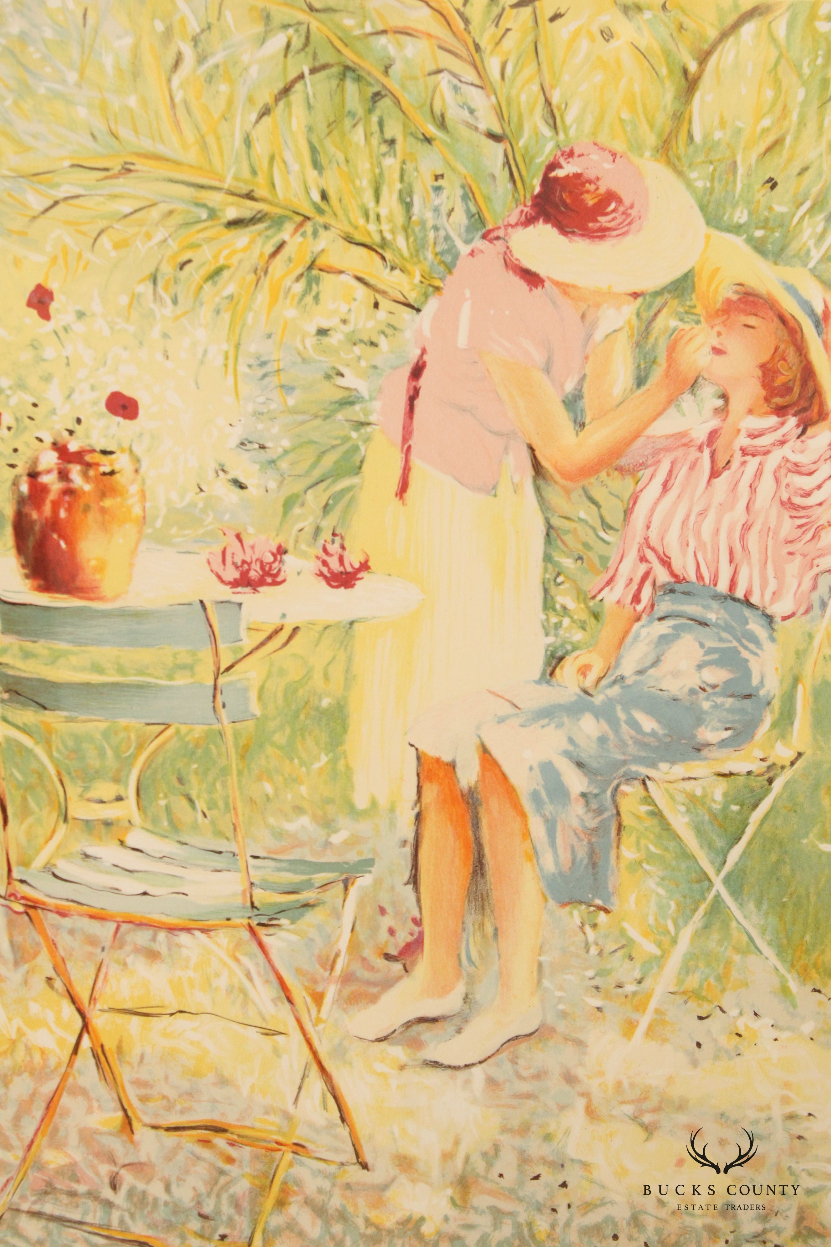 Claude Fossoux 'Mother and Child' Framed Lithograph Print