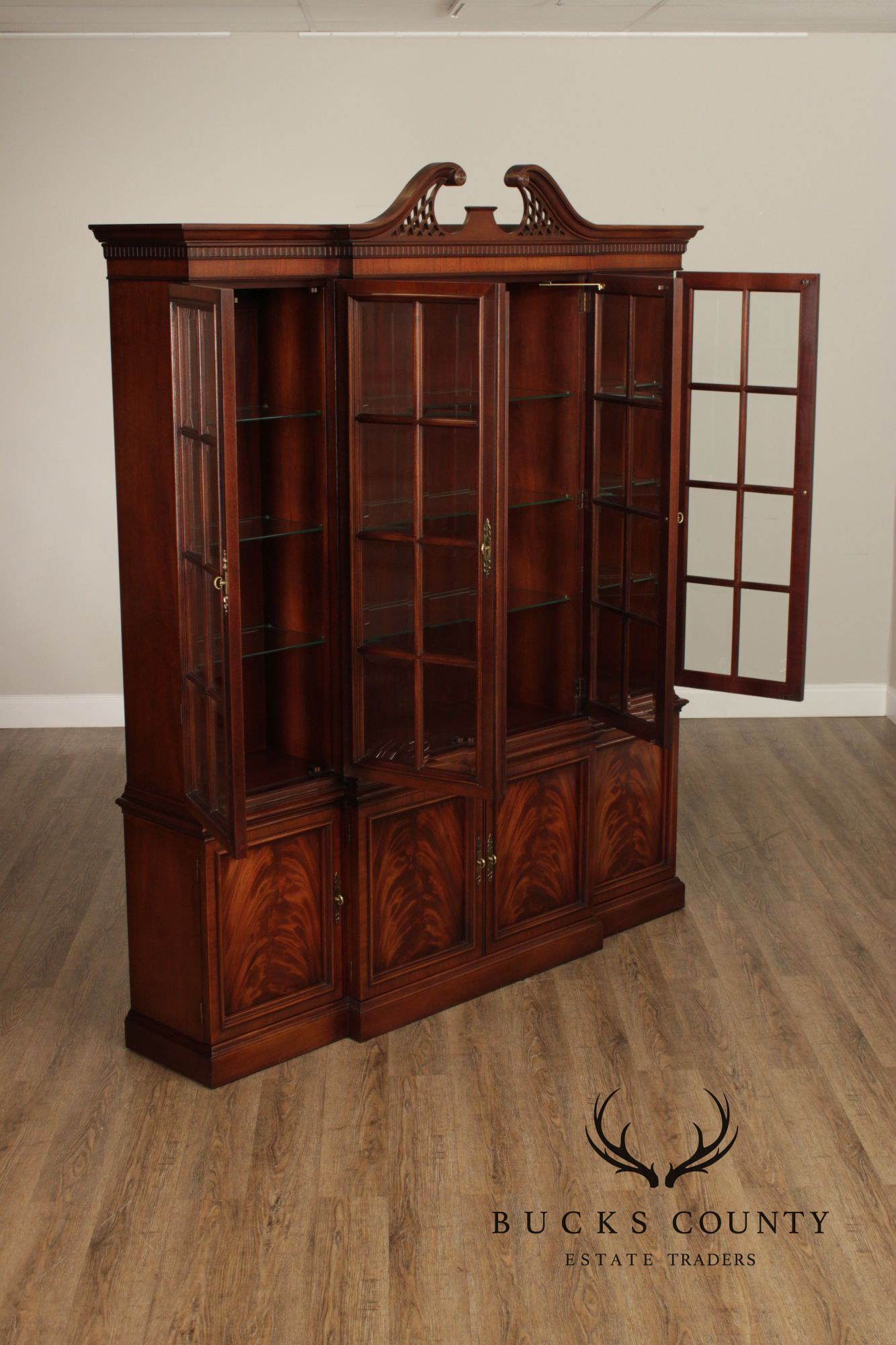 Hickory Chair Mahogany Breakfront China Cabinet