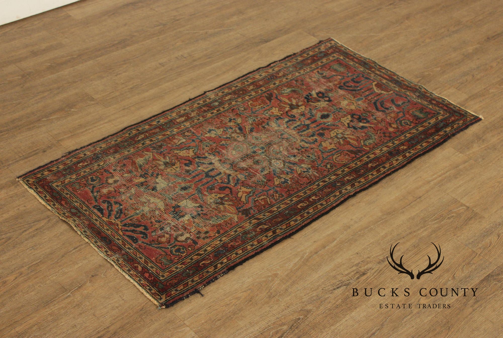 Persian Mahal Style Distressed Wool Scatter Rug