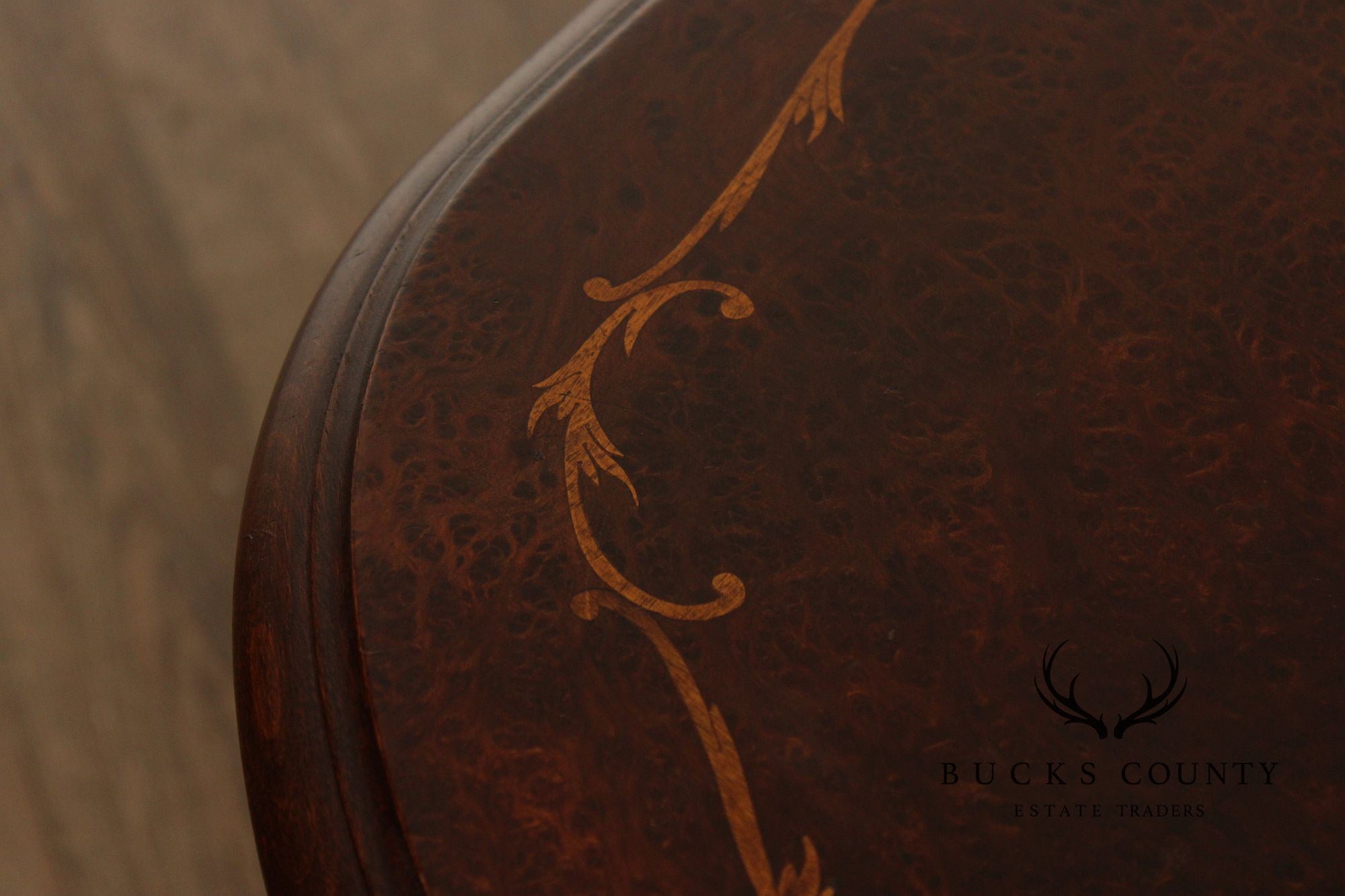 Louis XV Style Inlaid Burl Walnut Extendable Dining Table