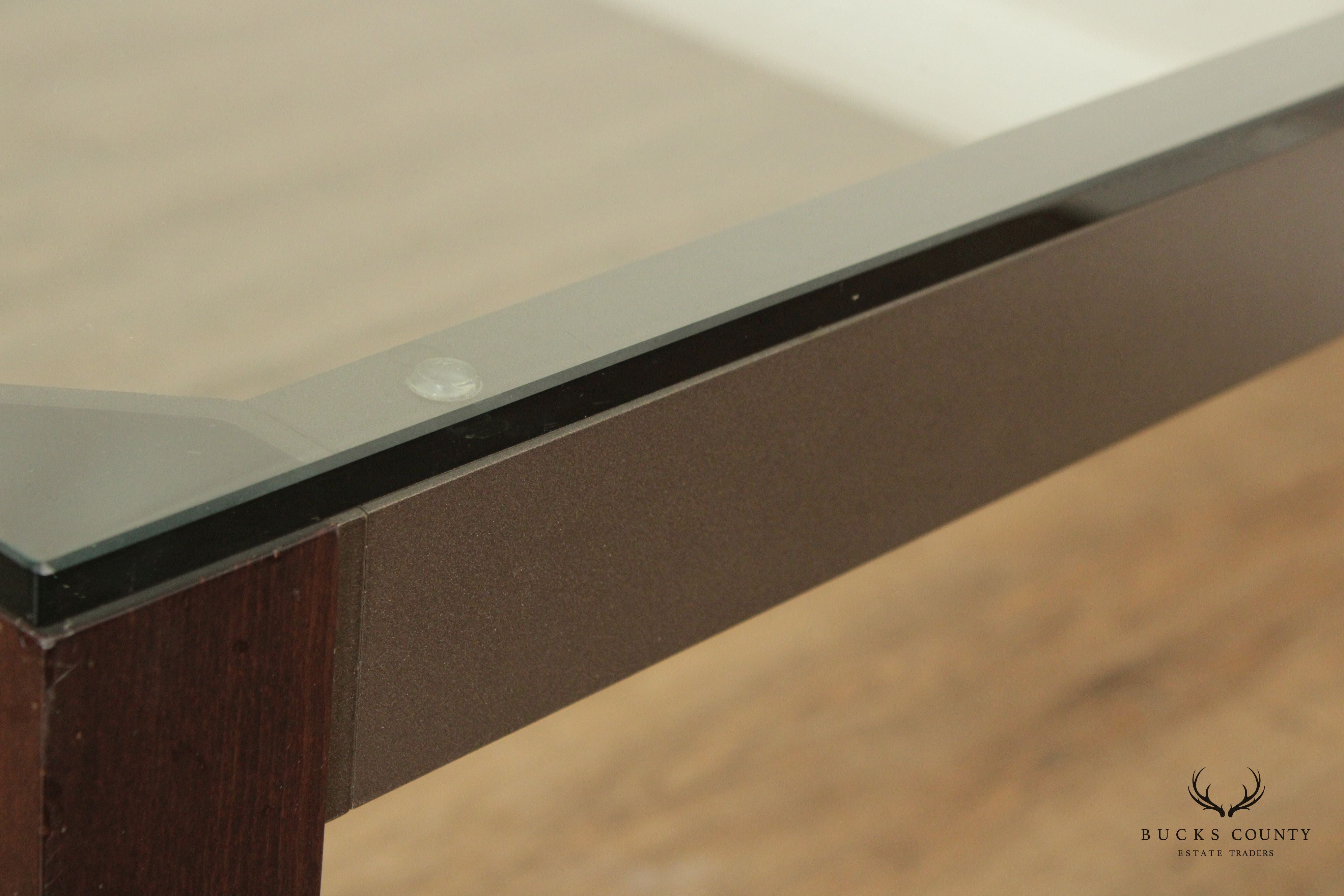 Contemporary Style Glass Top Parsons Dining Table