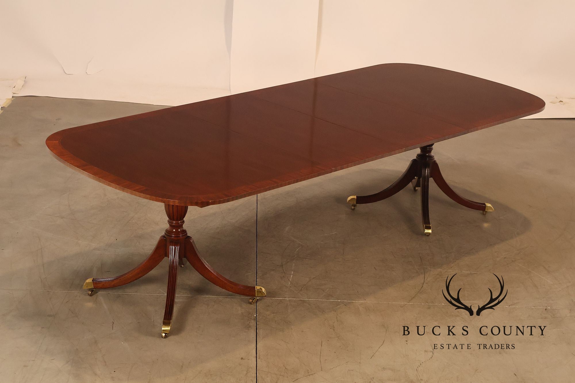 Councill Craftsmen Double Pedestal Mahogany Dining Table