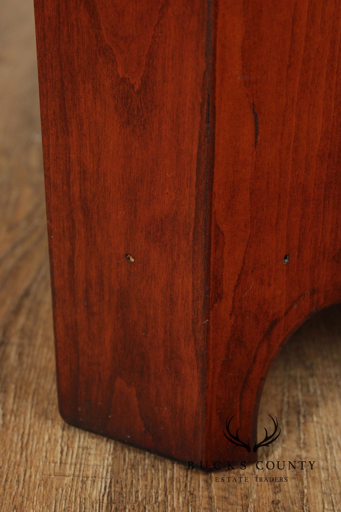 Primitive Two-Door Cherry Narrow Corner Cupboard