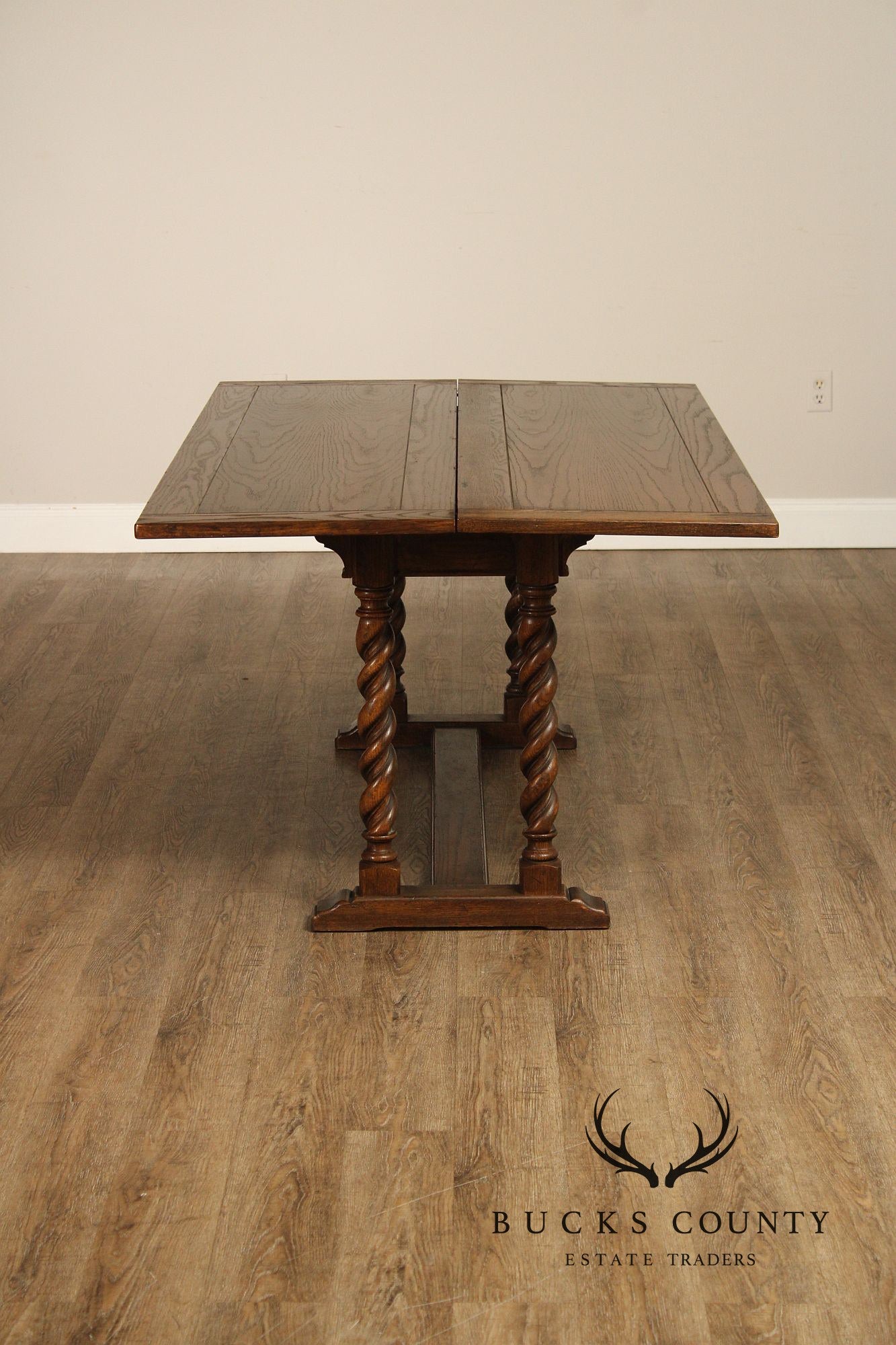 Jacobean Style Oak Barley Twist Library Console Table