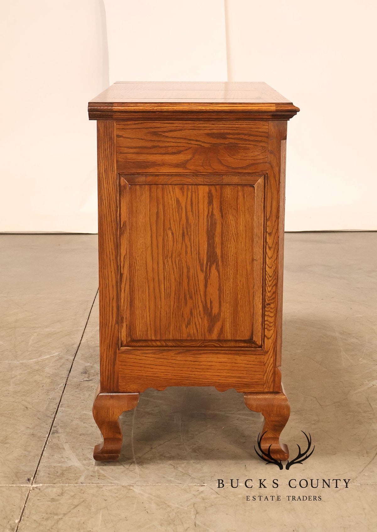 Ethan Allen Rustic Style Oak Flip Top Server