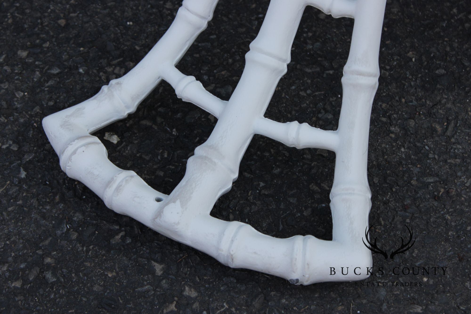 Hollywood Regency Cast Aluminum Faux Bamboo Round Glass Top Patio Table