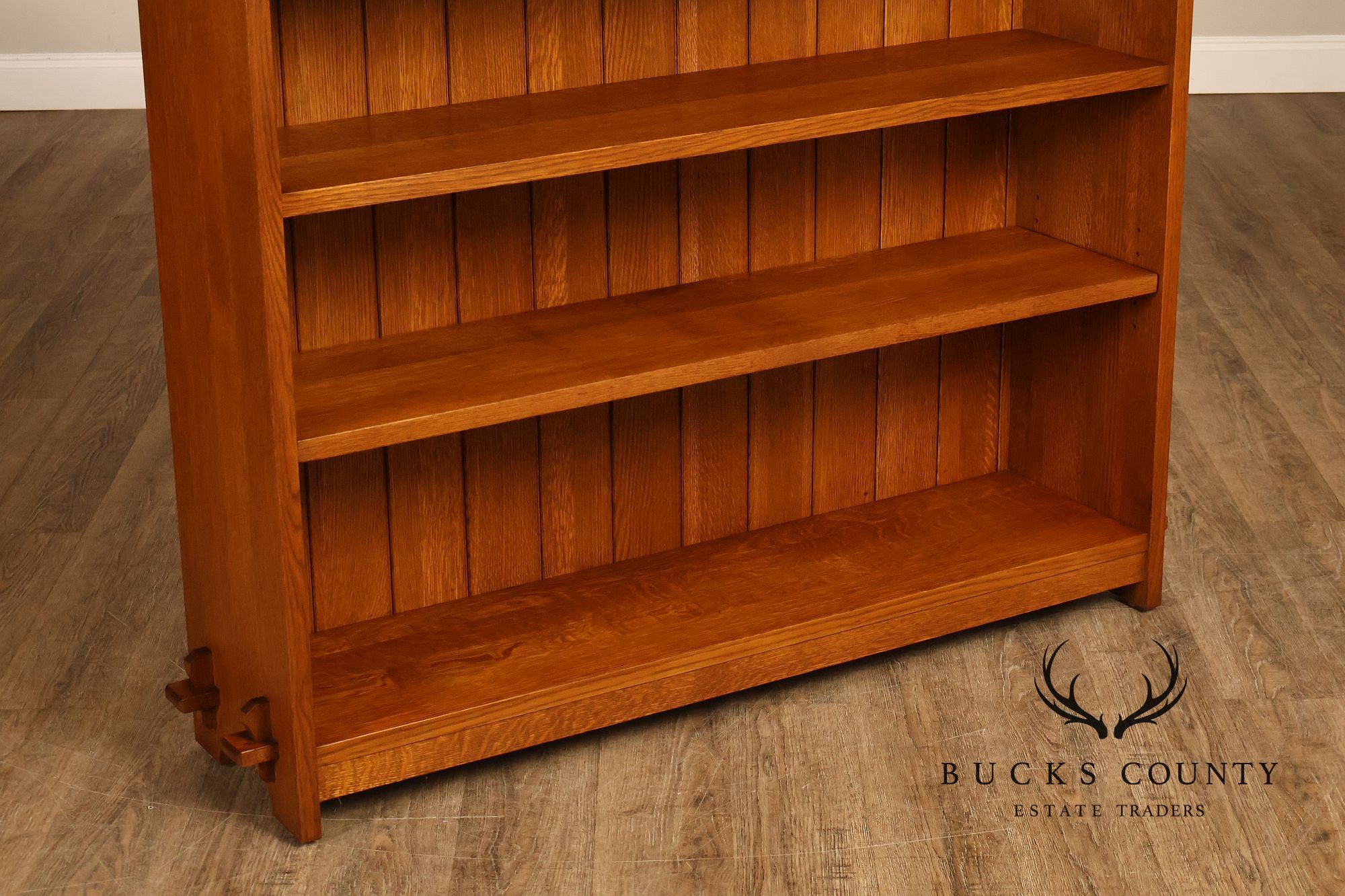 Stickley Mission Collection Oak Open Double Bookcase