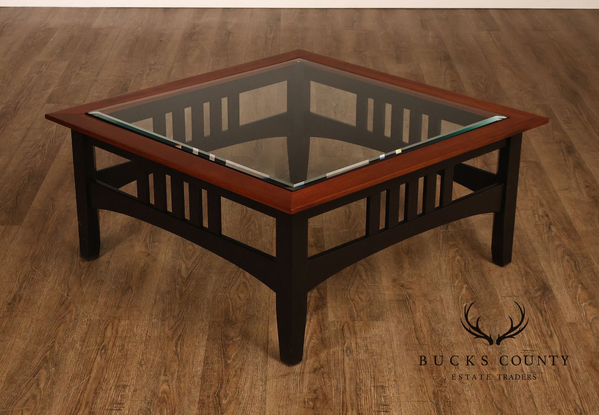 Ethan Allen American Impressions Cherry Glass Top Coffee Table