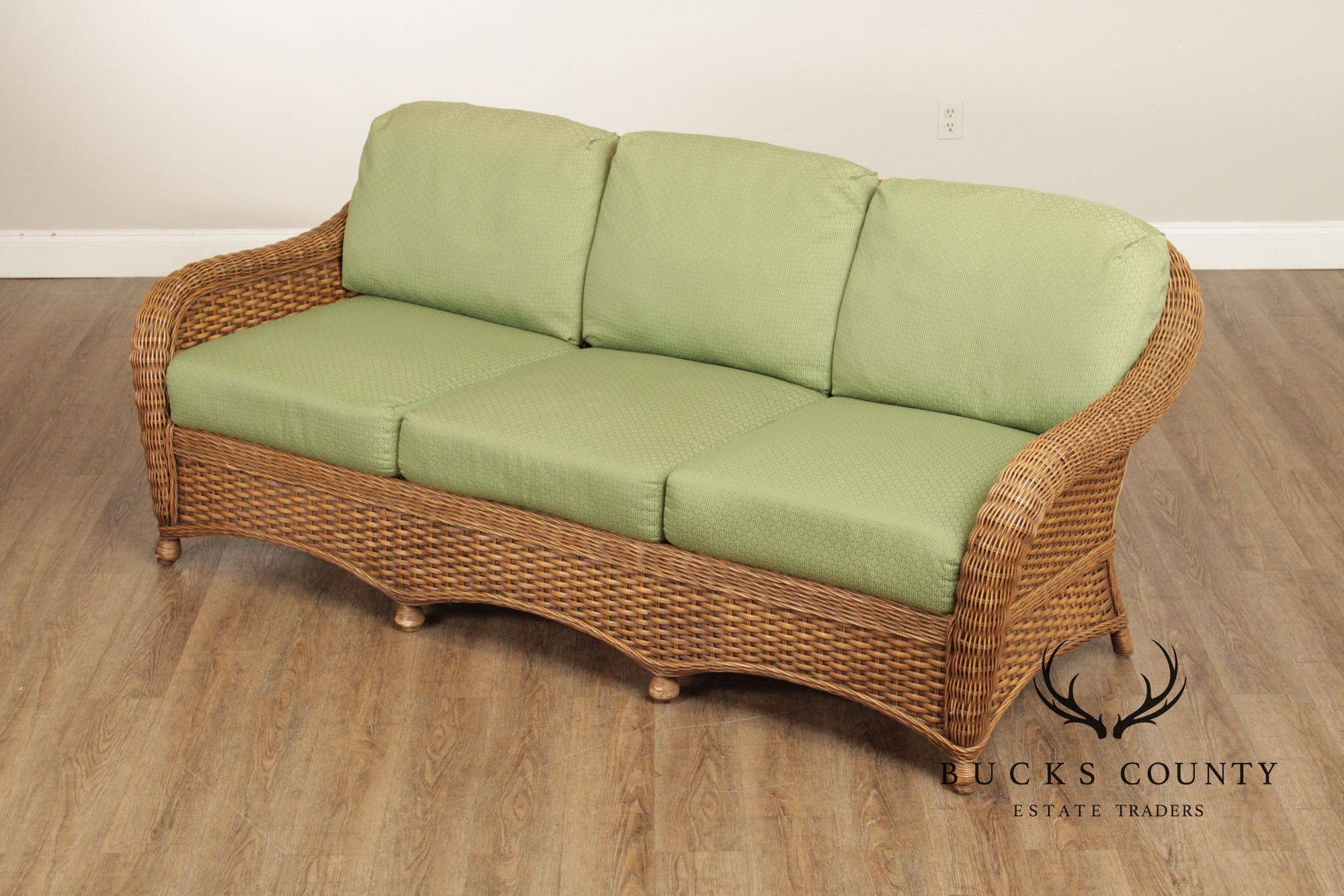 Braxton Culler Three-Seat Wicker Sofa