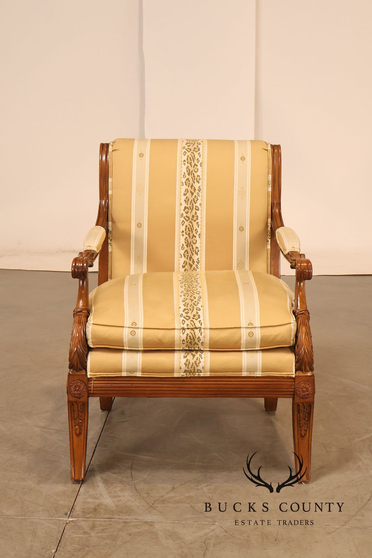Sherrill Furniture Regency Style Pair of Bergere Armchairs