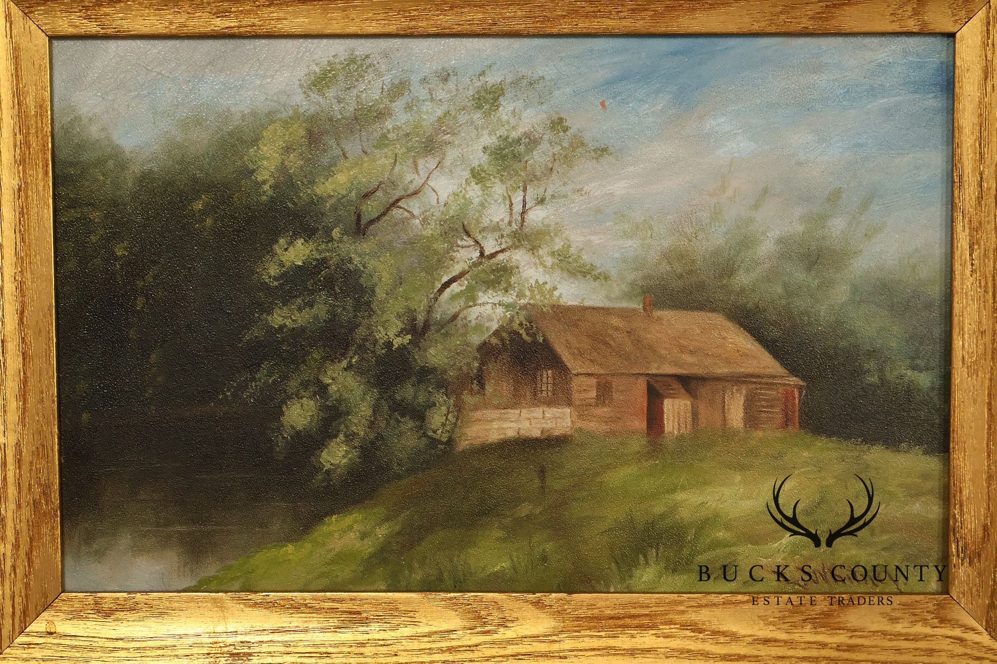 Artist Signed Vintage Oil Painting, Homestead