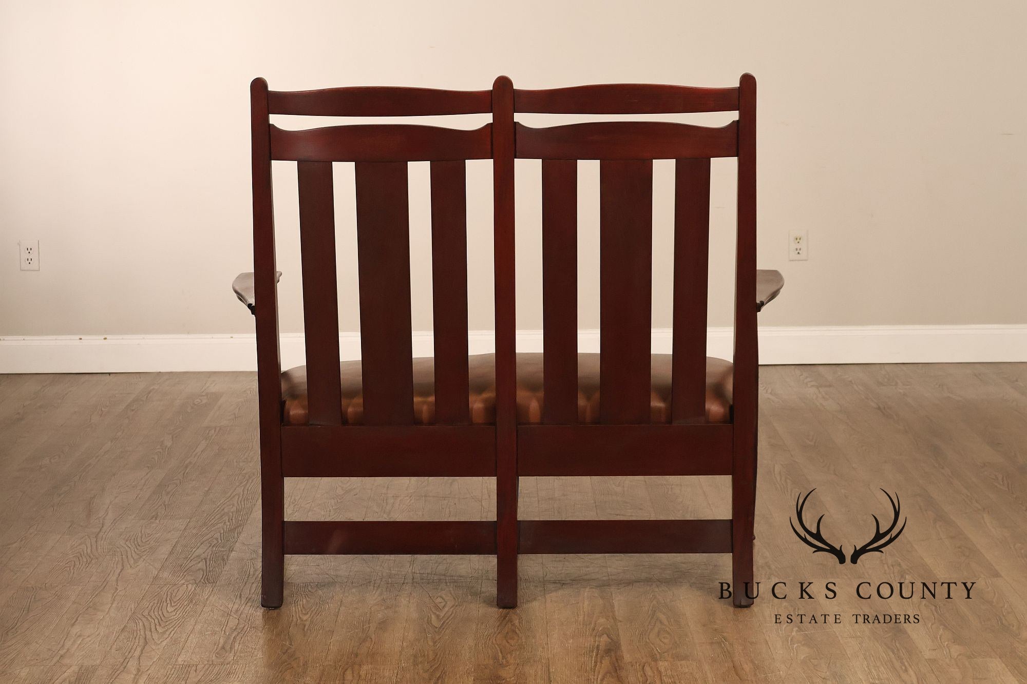 Stickley Brothers Rare Antique Inlaid Mahogany Settee