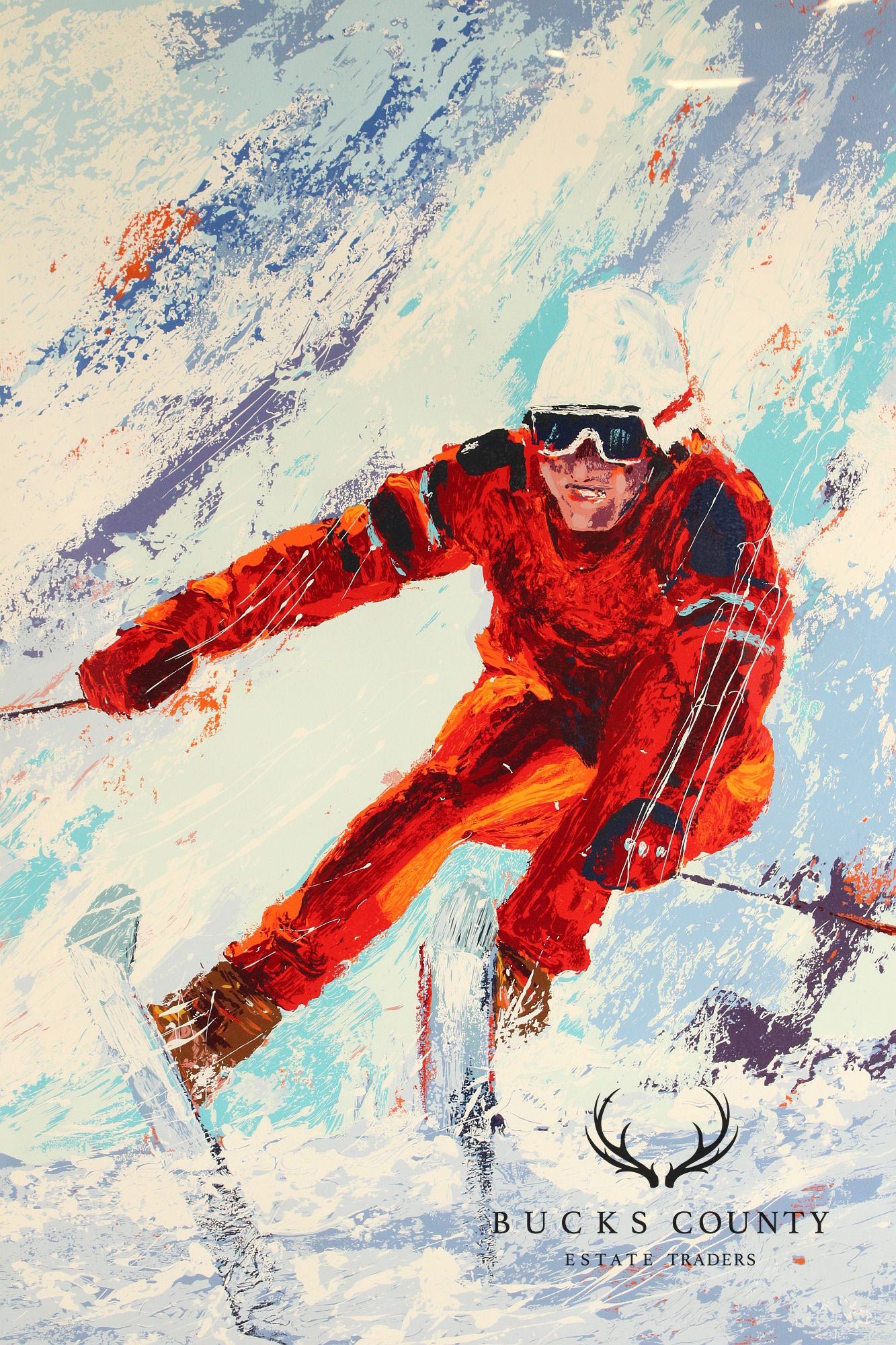 Mark King Limited Edition Framed Print, Downhill Skier