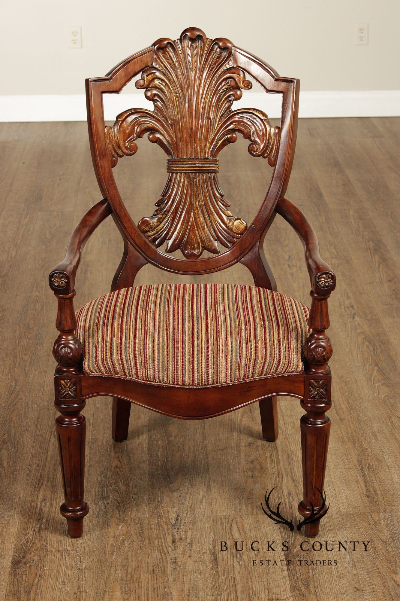 Century Furniture Set of Eight Wheat Sheaf Dining Chairs