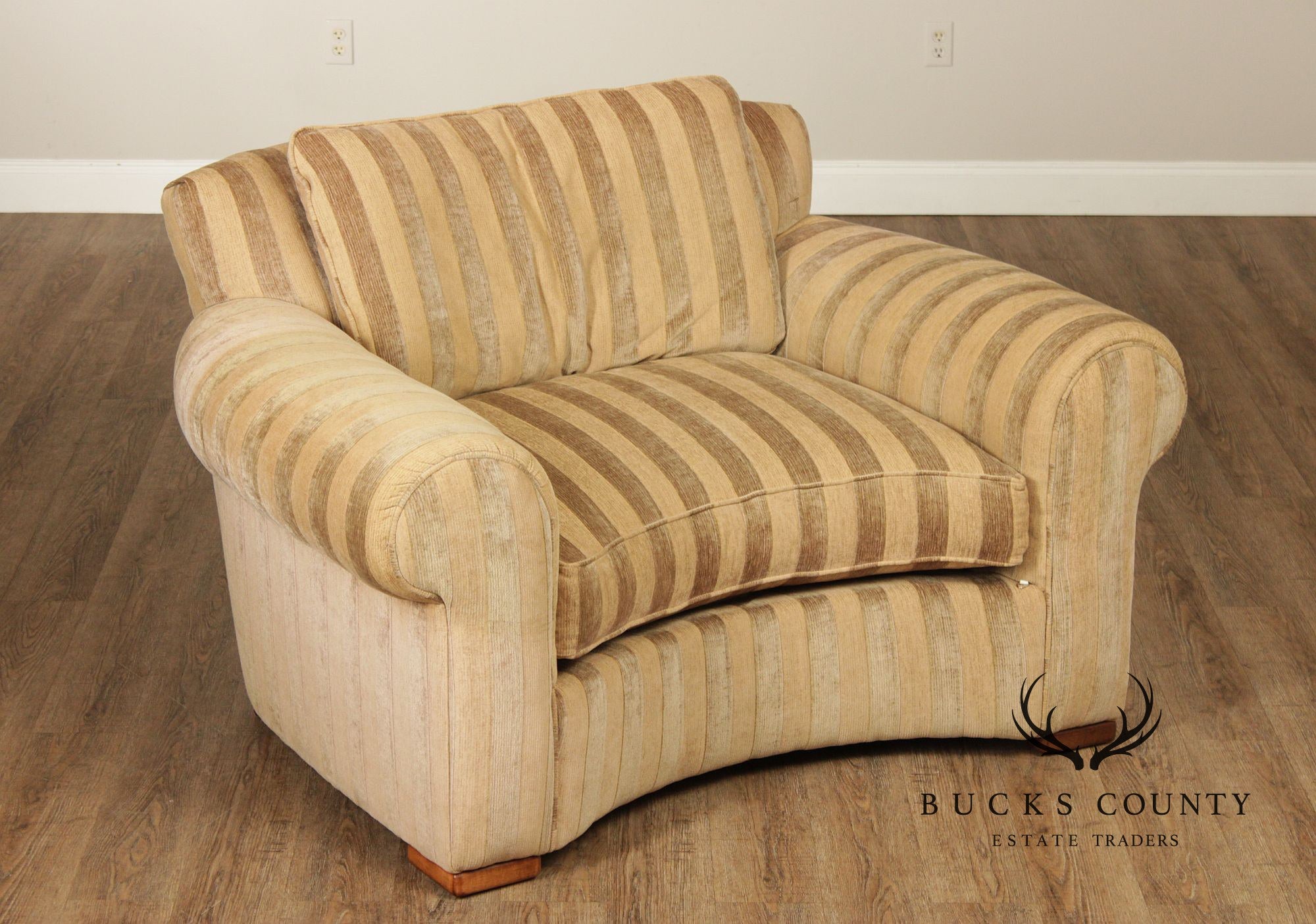 Lee Industries Custom Upholstered Large Striped Armchair