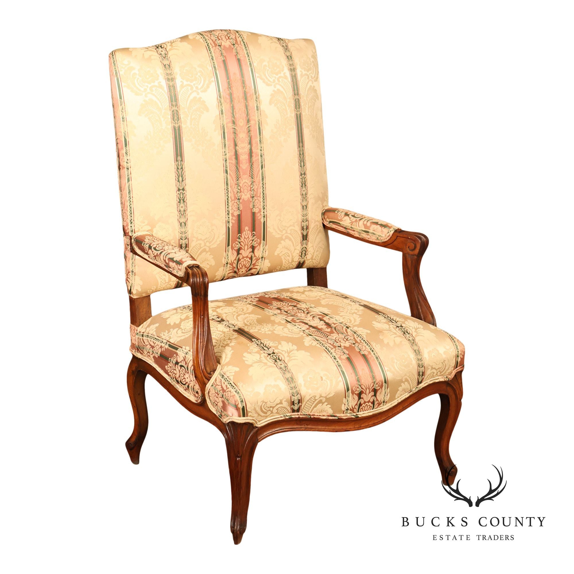 French Louis XV Style Upholstered Armchair