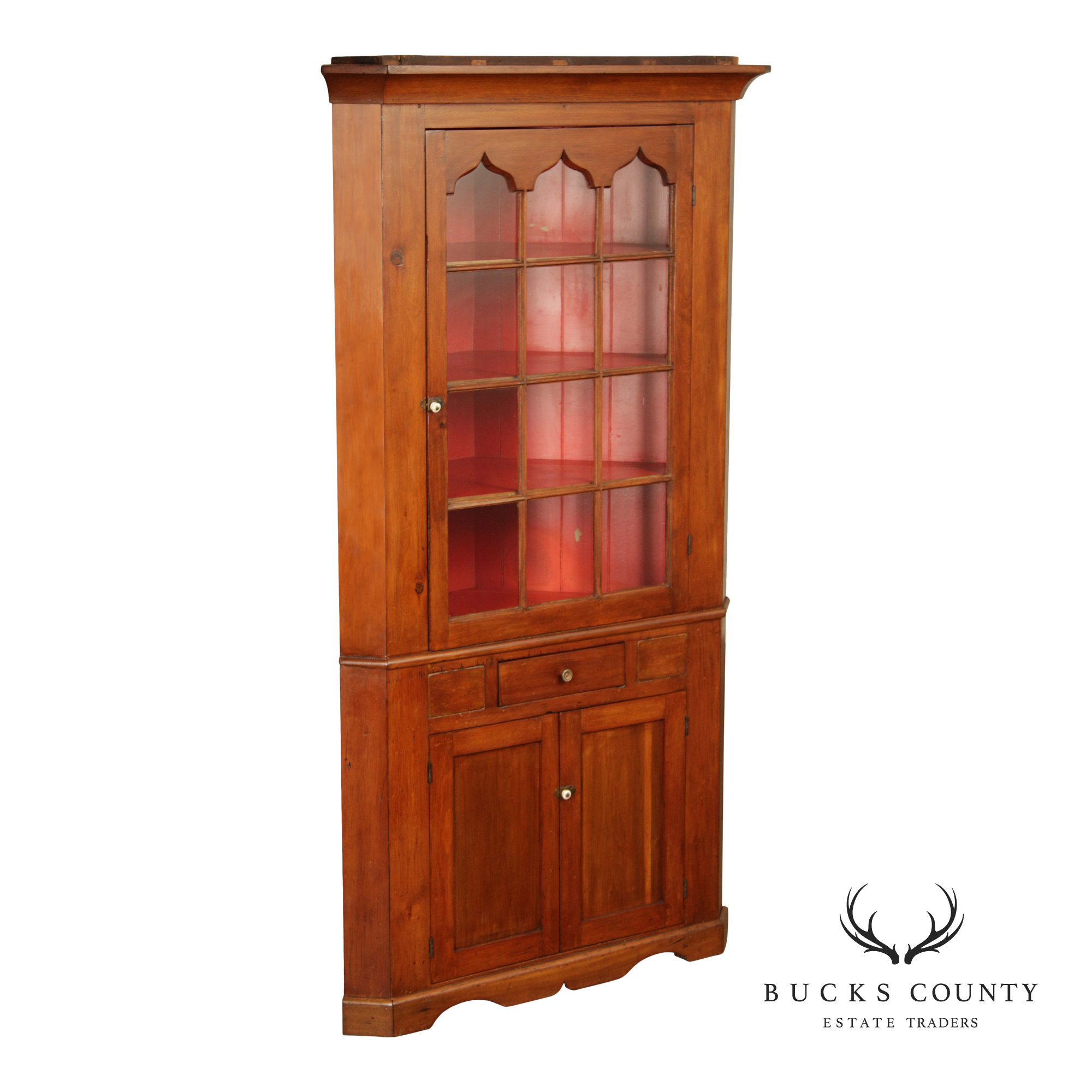 Antique American Pine Corner Cabinet