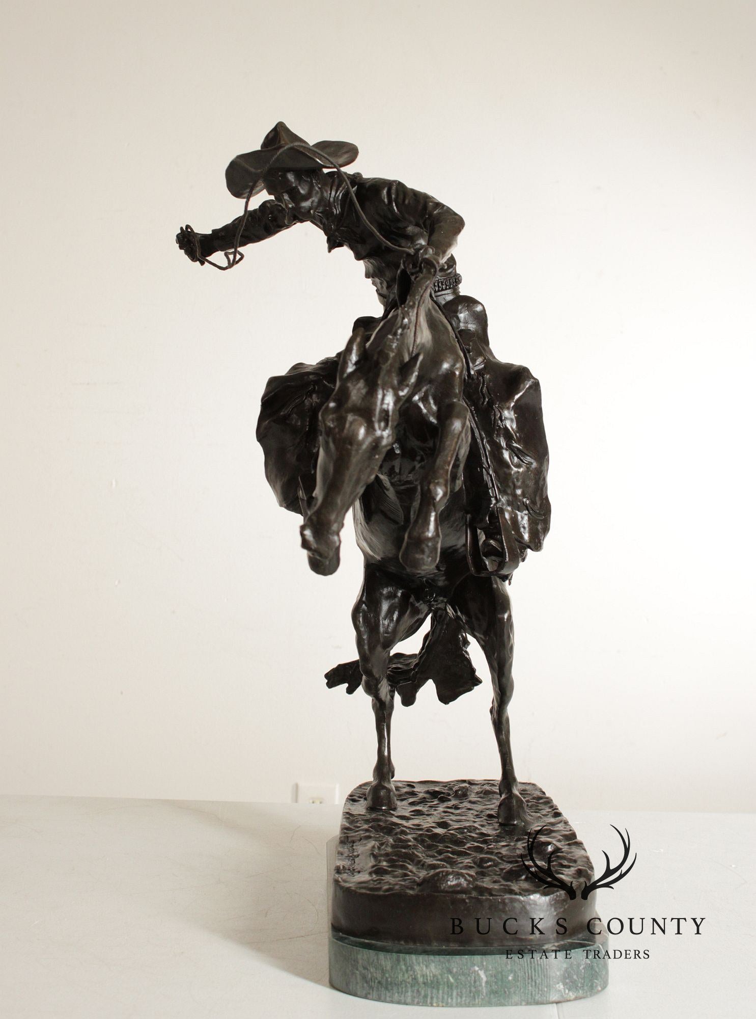 Frederic Remington Bronze Sculpture, 'Bronco Buster'