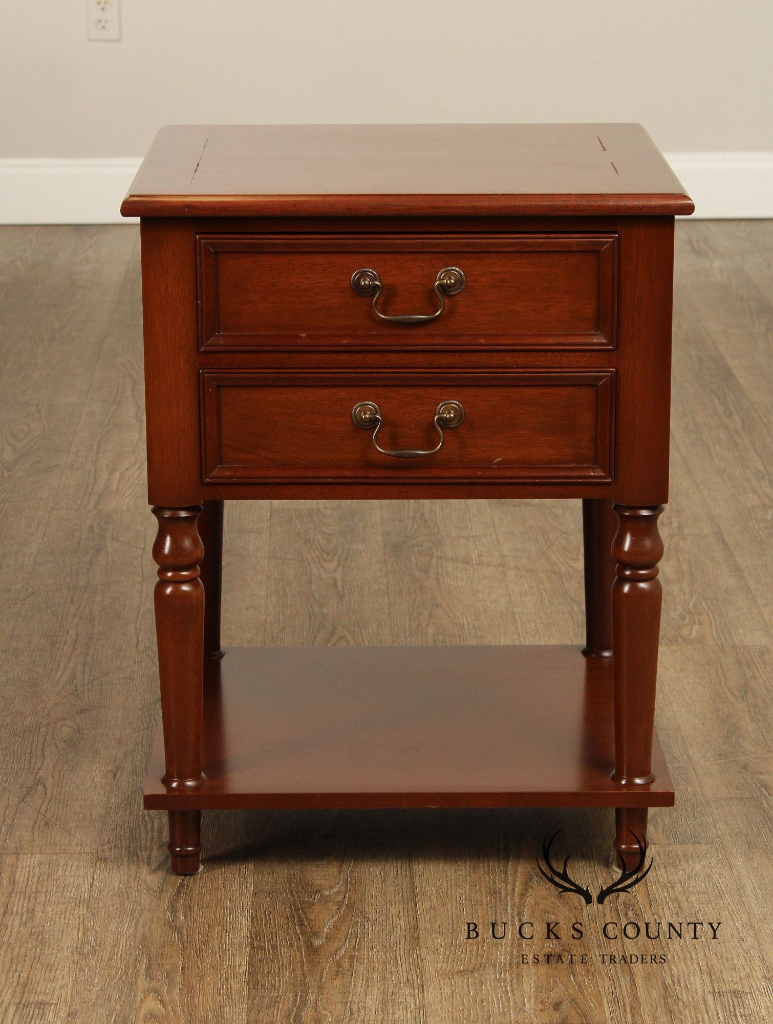 Traditional Style Two Drawer Mahogany Nightstand