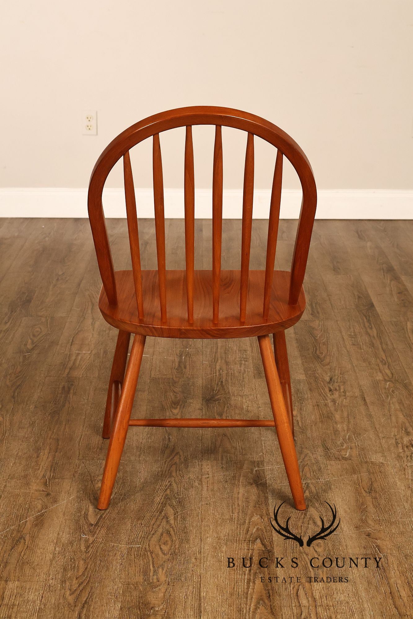 KD Sun Furniture Vintage Danish Modern Style Set of Six Teak Windsor Dining Chairs