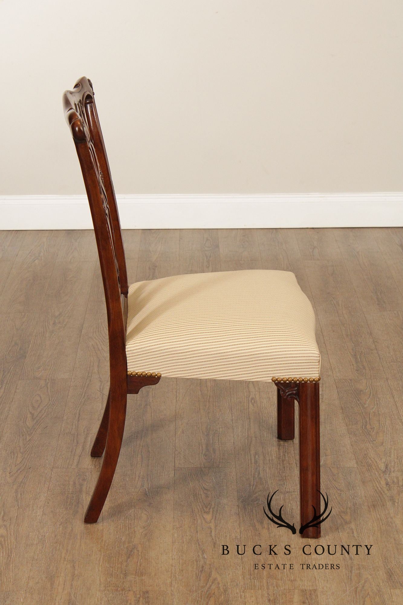 Baker Chippendale Style Set of Six Mahogany Dining Chairs
