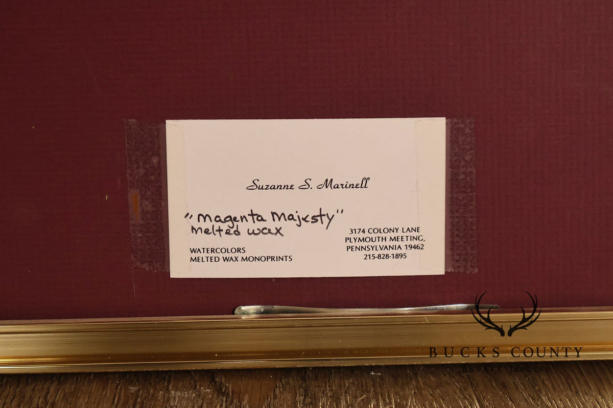 Suzanne Marinell Melted Wax Painting, 'Magenta Majesty'