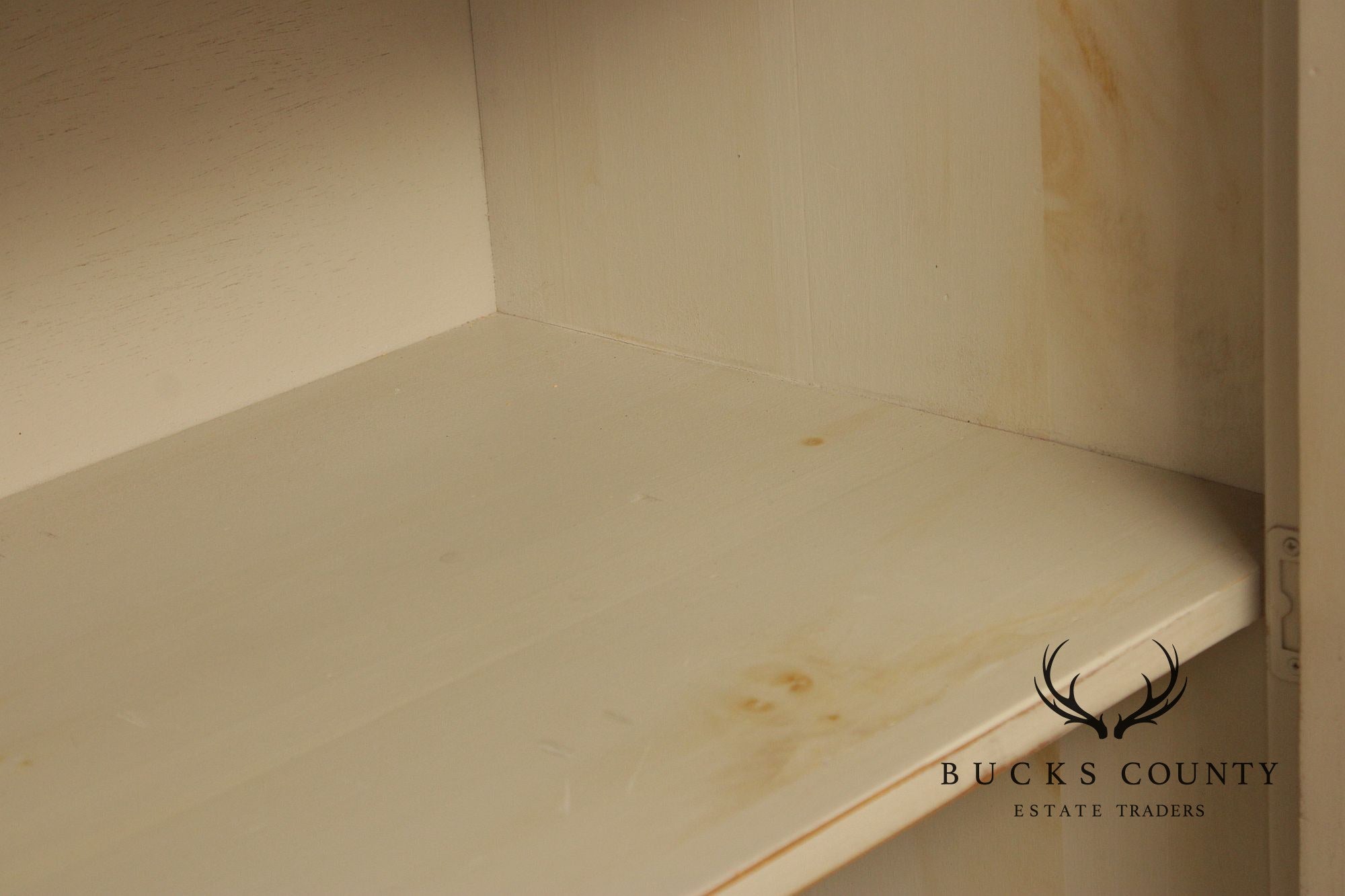 Farmhouse Distress Painted Large Step-Back Cupboard