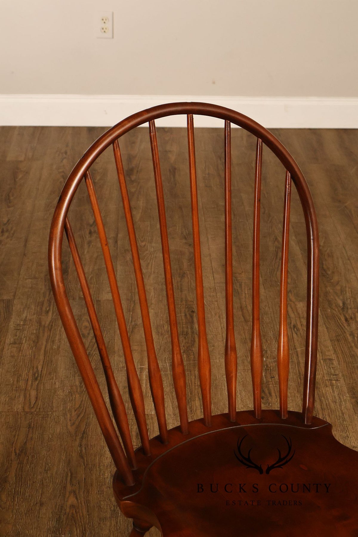 Nichols & Stone Set Of Eight Cherry Windsor Dining Chairs