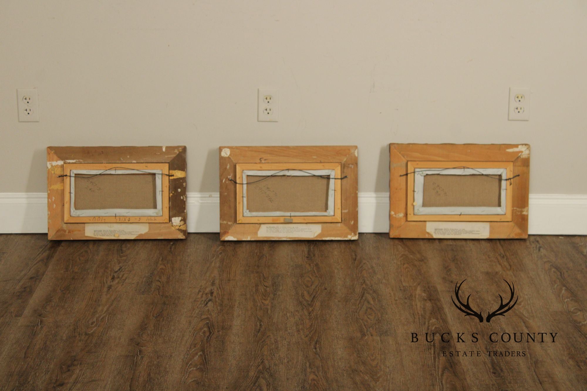 'Luigi Cagliani' Set Of 3 Small Oil Paintings In Heavy Gold Frames